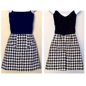 H&M Women’s black & white houndstooth a-lign mini skirt - sz 2